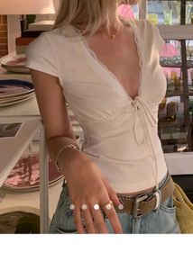 V neck cute top