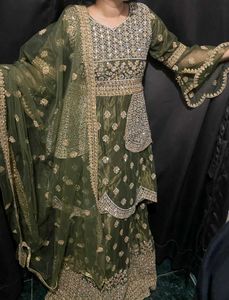 Green Embroidery Lehenga Choli
