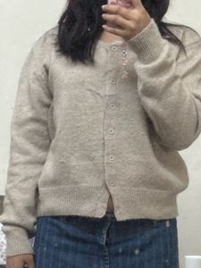 Beige Knit Cardigan
