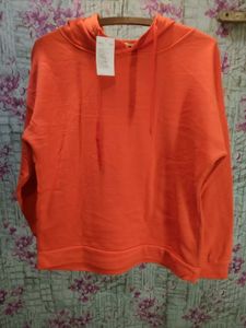 Orange Hoodie with Drawstrings