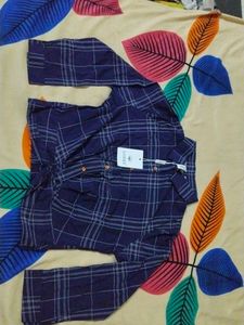 Navy Blue Dotted Line Top