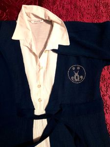Athiya Navy Blue Cardigan with Belt
