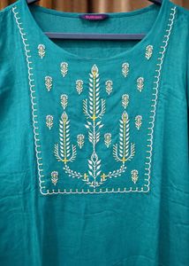 Elegant Teal Embroidered Kurta