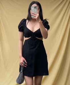 Black Cutout Mini Dress