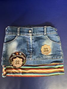 THREE PIECE DENIM jacket skirt top set for girls