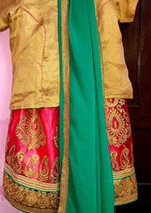 Lehanga Pink Green Combination Set