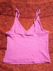 Pink Ribbed Tank Top