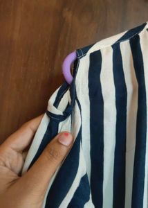 Striped Open Shoulder Top