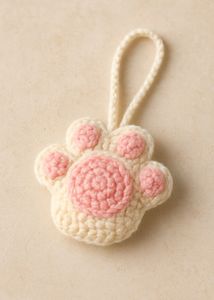 Cute Crochet Cat Paw Keychain