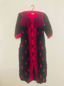 Ada Chickenkari Bright Pink Embroidered