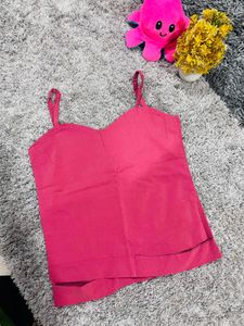 Pink Strappy Tank Top
