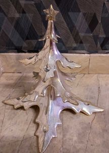 Vintage Pottery Barn Silver Chrome Christmas Tree