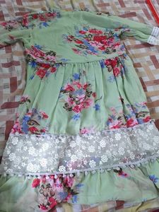 Floral Lace Trimmed Dress