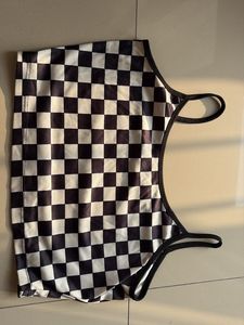 Checkered Crop Tank Top