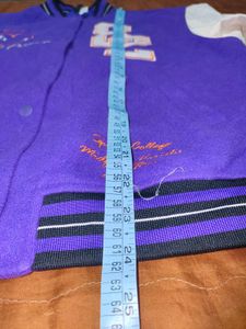 H&amp;M &#39;82&#39; Purple Varsity Bomber (Baggy Fit)