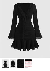 Black Ruffle Mini Dress