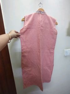 Jute Cotton kurta with mandarin collar
