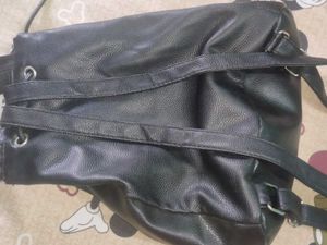 Leather Black Eye See You Backpack