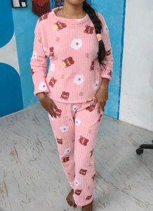 Cute Bear Print Pajama Set