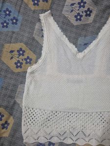 White Knit Tank Top
