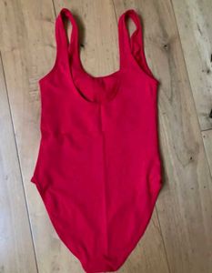 Zara ladies red body suit ‘Born to Fashion Slogan