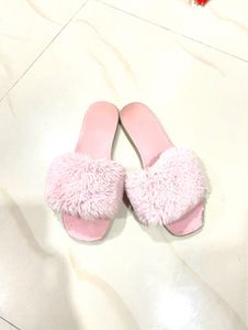 Pink Fluffy Slides
