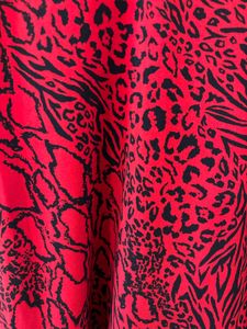 Red Animal Print Slip Dress