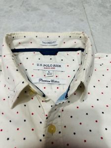 Us Polo White Printed Shirt