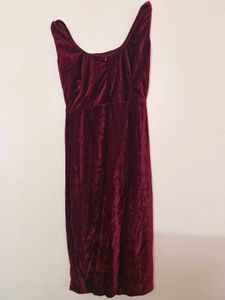 Burgundy Velvet Dress