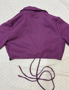 Zara Cropped Tie-Front Top