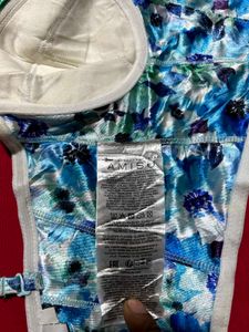 Blue Floral Bustier / Corset Style Top