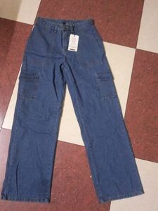 Blue Cargo Jeans( High Waist)