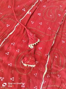 Red Embroidered Kurti Dress