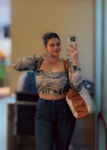 Marble  Patterned Crop Top