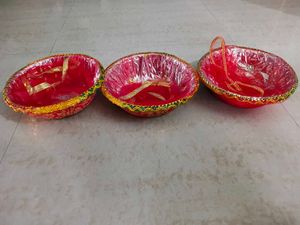 Decorative baskets for gifting or festive use.