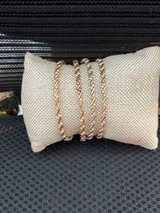 diamond studd Gold Tone Bangle size 2’4