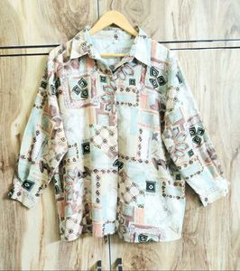 Tan Colour Printed Shirt Size-44-46