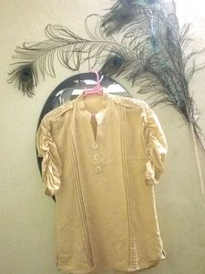 Vintage-Inspired Tan Tunic Top