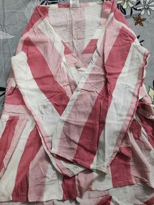 Pink &amp; White Striped Top