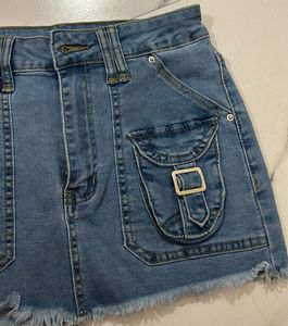 Denim mini skirt