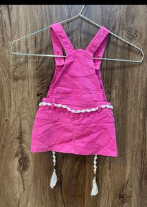 Cute Pink Overalls Dress