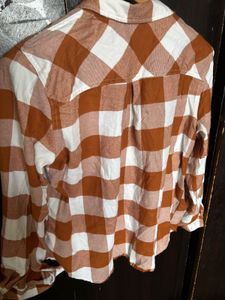 Brown &amp; White Checkered Shirt