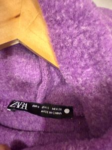 Purple Turtleneck Sweater Dress