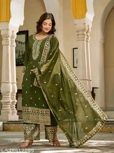 Orange Embroidered Kurta Set with dupatta