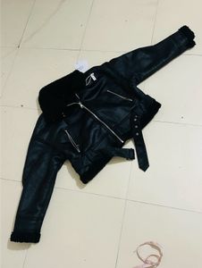 Black Faux Leather Aviator Jacket