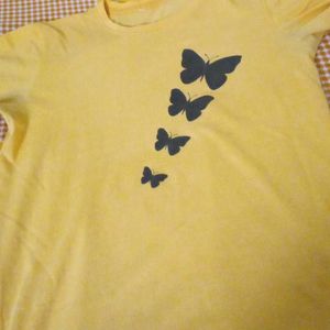 Yellow Butterfly Graphic Tee