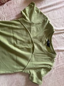 Cute Green Cut-Out Top