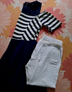 Striped Cold Shoulder Dress