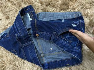 Distressed Denim Star Shorts