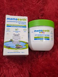 Combo of Mamaearth baby bathing soaps & cream